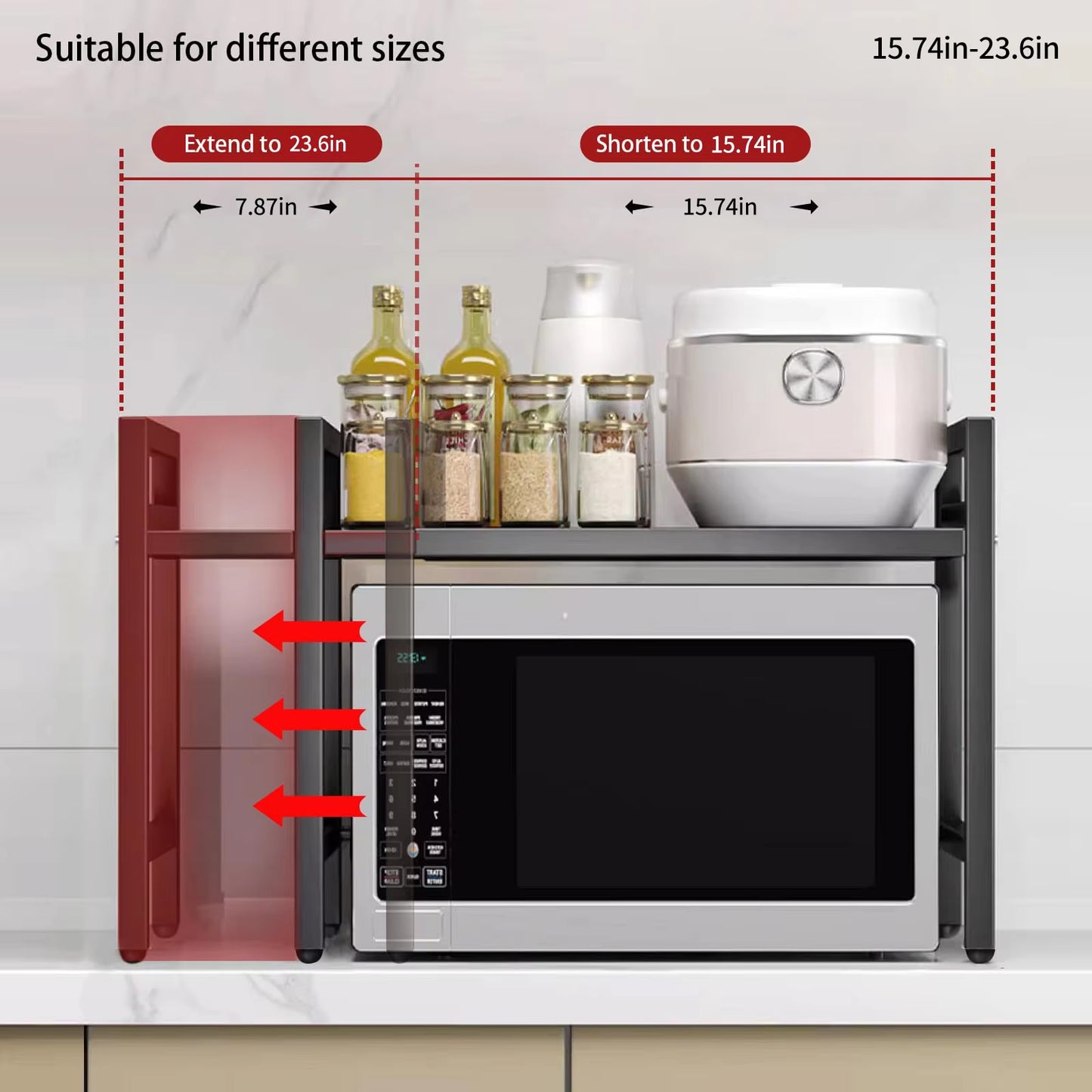 OrganizePro™ Expandable Microwave Shelf Organizer