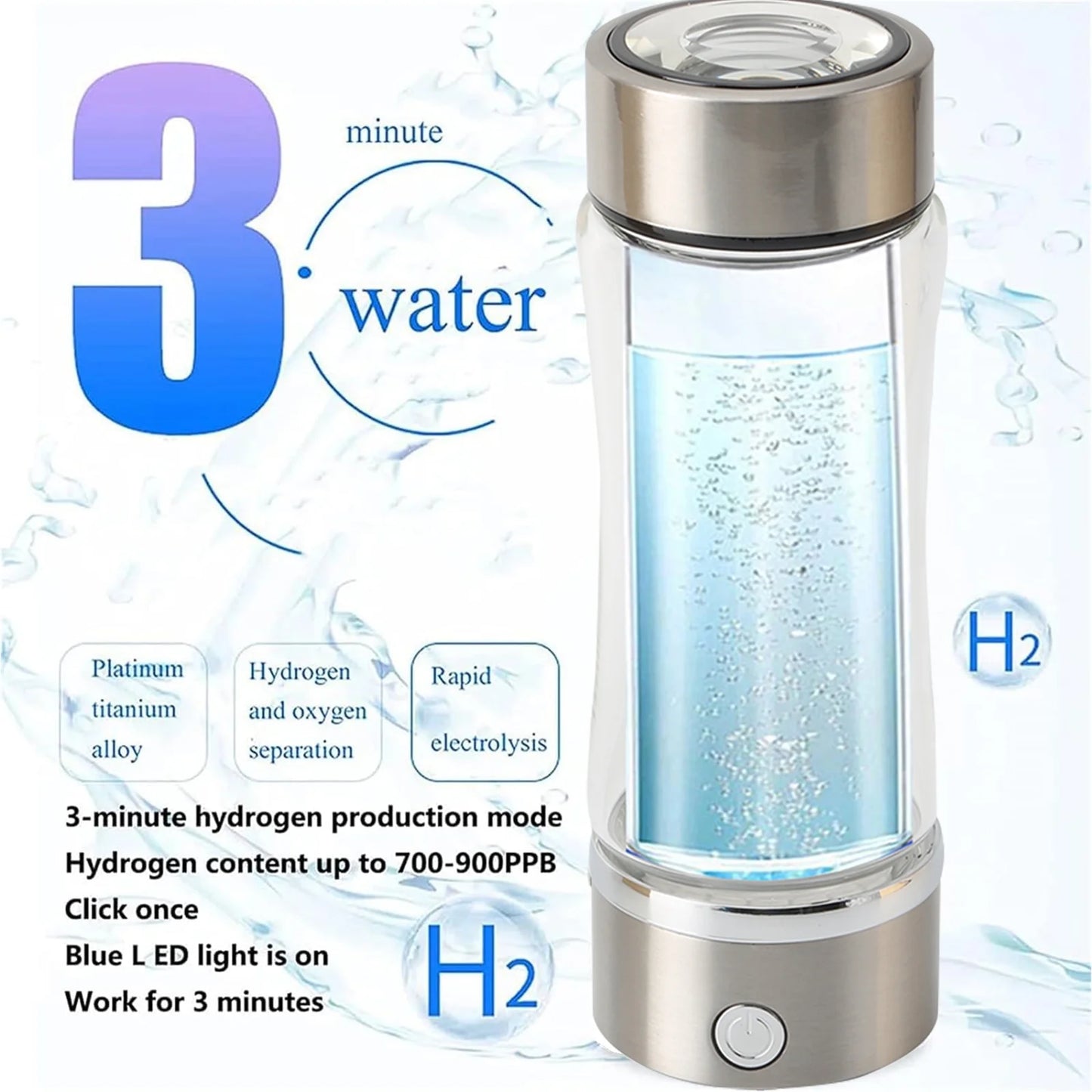 HydroPure™ Portable Hydrogen Water Ionizer