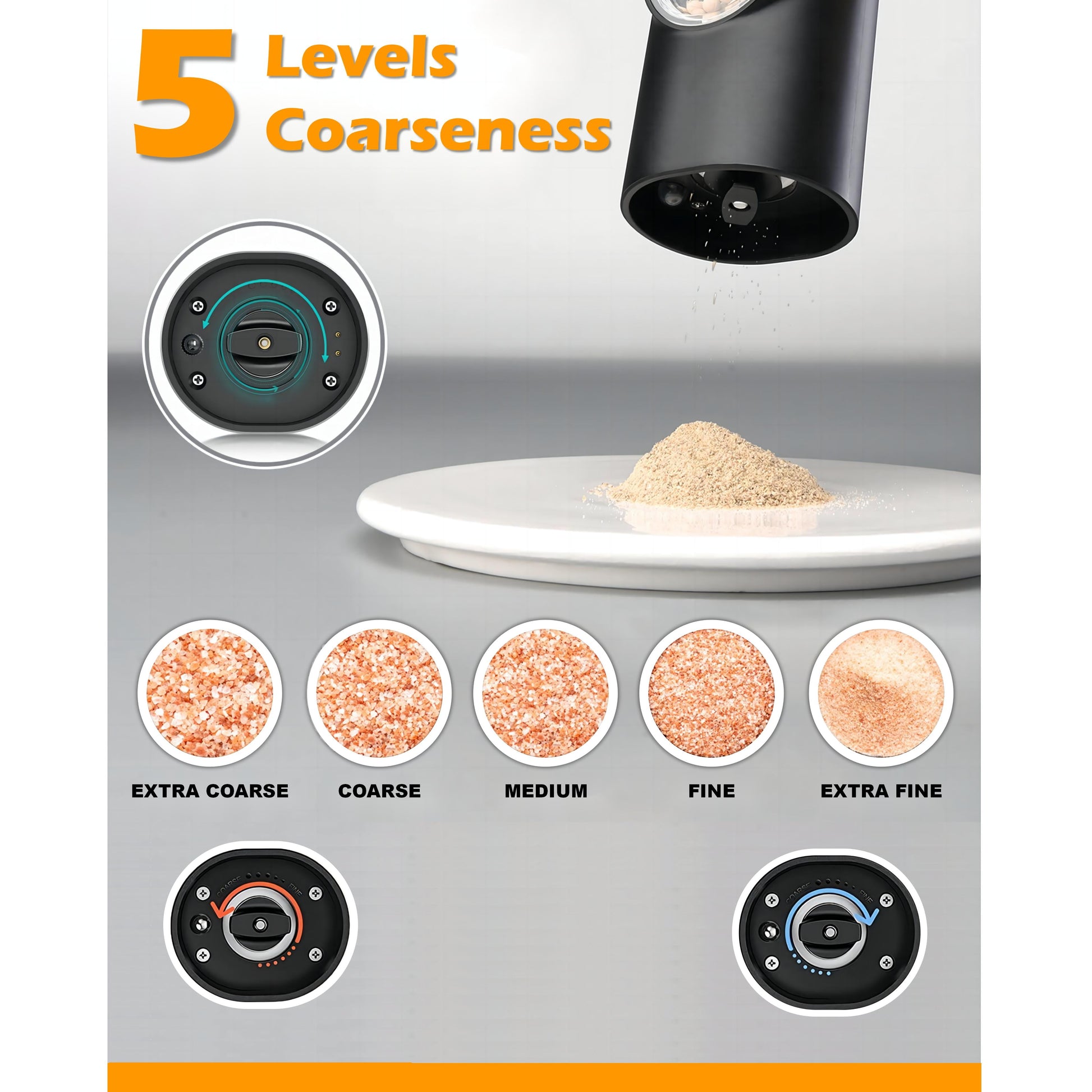 Electric Salt & Pepper Grinder™ – USB Rechargeable Mill
