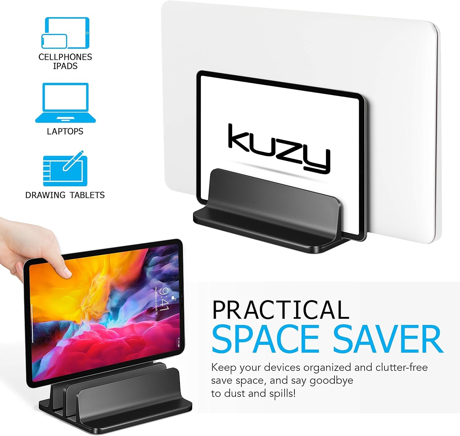 Elevate™ Dual-Slot Vertical Laptop Stand