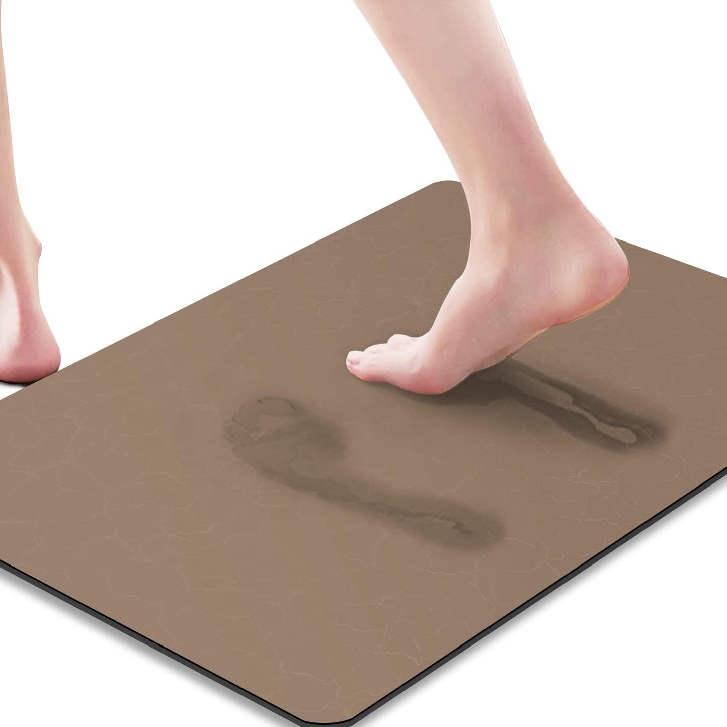 AquaLuxe™ Ultra-Thin Black Contour Bathroom Mat Set