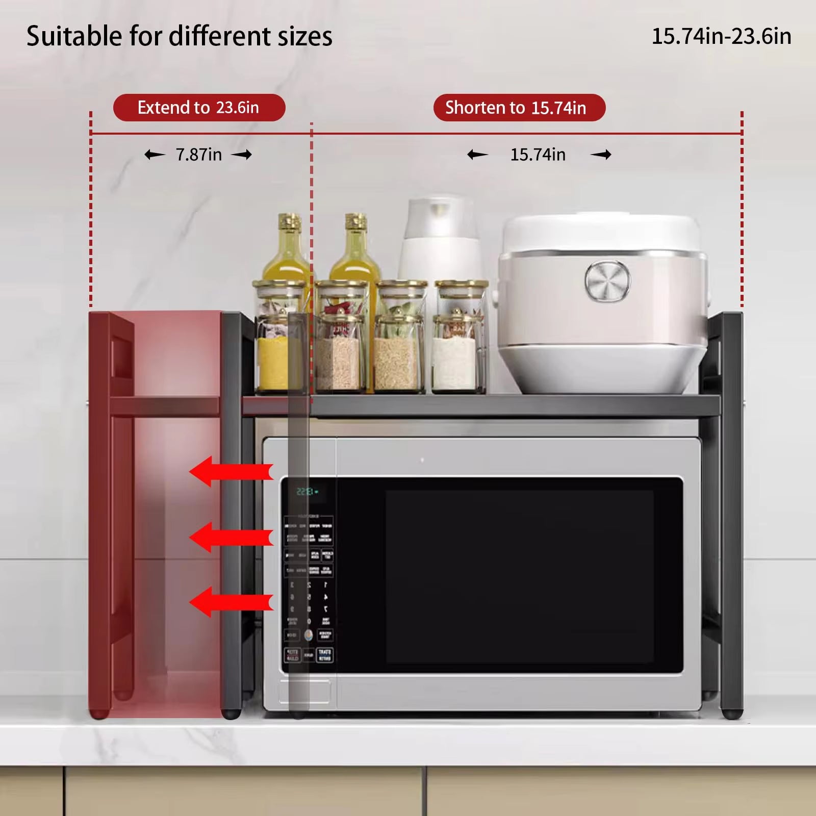 OrganizePro™ Expandable Microwave Shelf Organizer