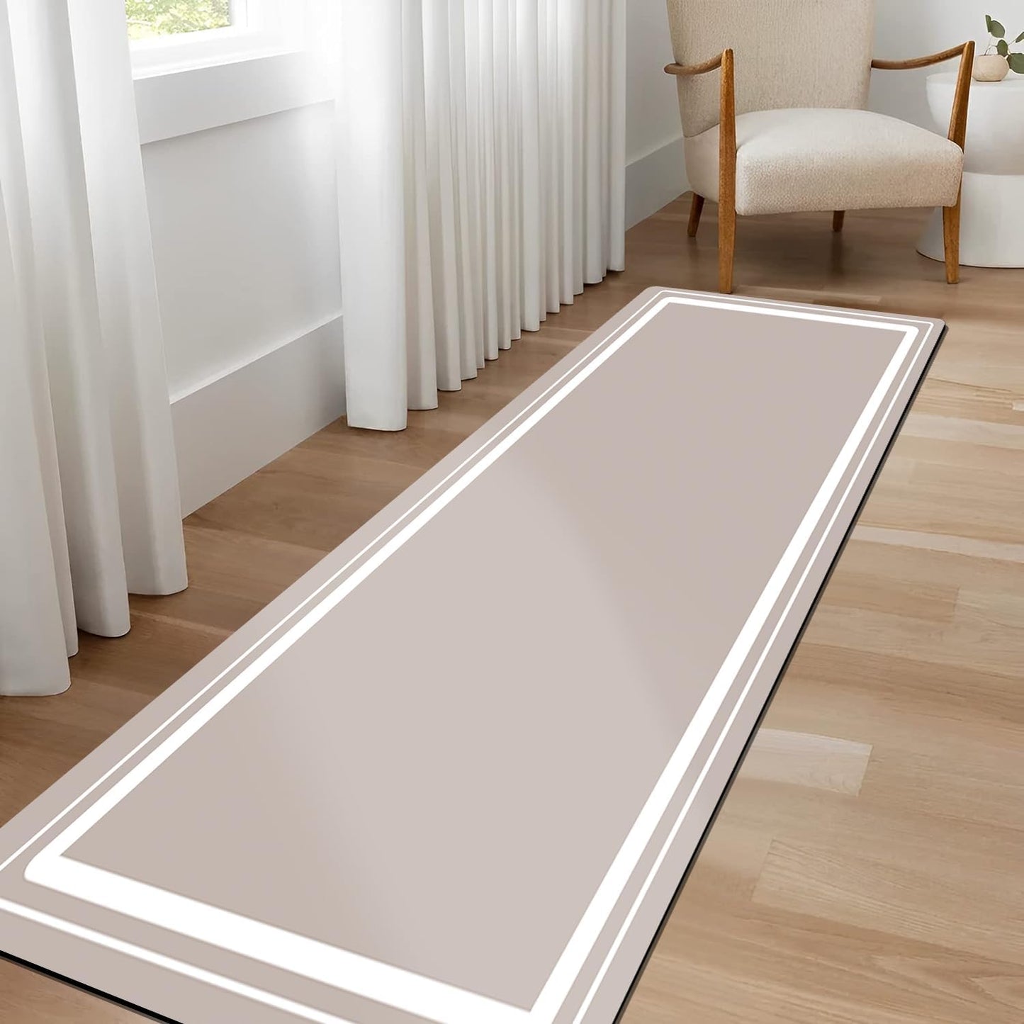 AquaLuxe™ Ultra-Thin Black Contour Bathroom Mat Set