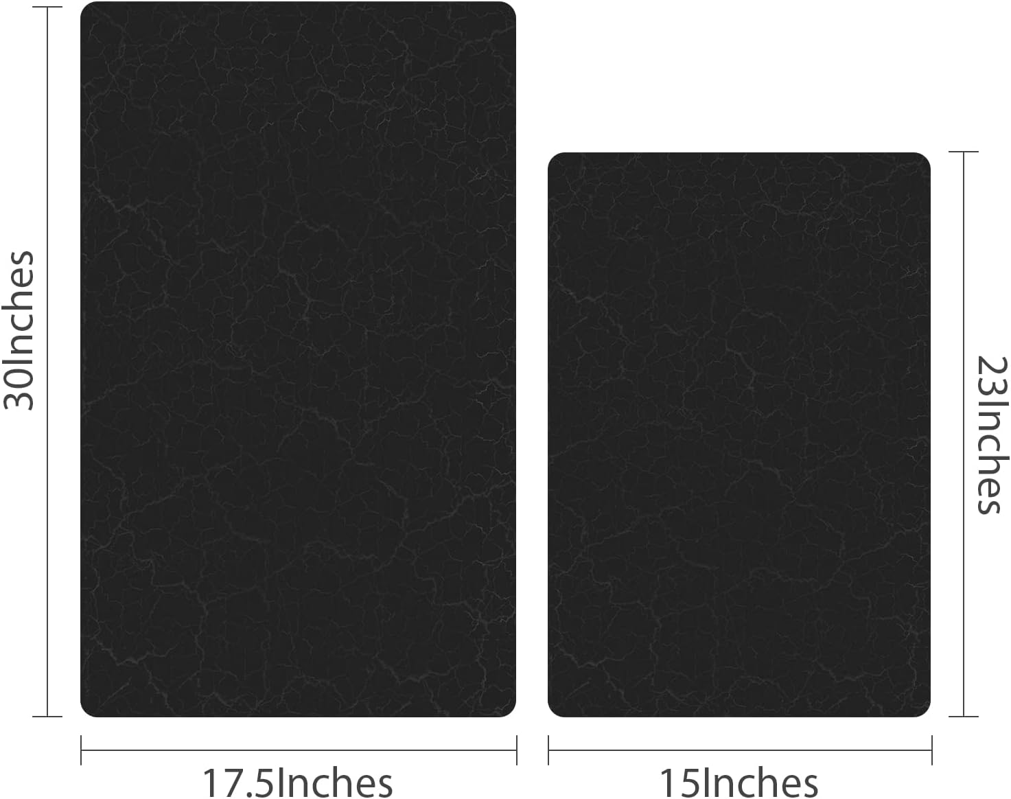 AquaLuxe™ Ultra-Thin Black Contour Bathroom Mat Set