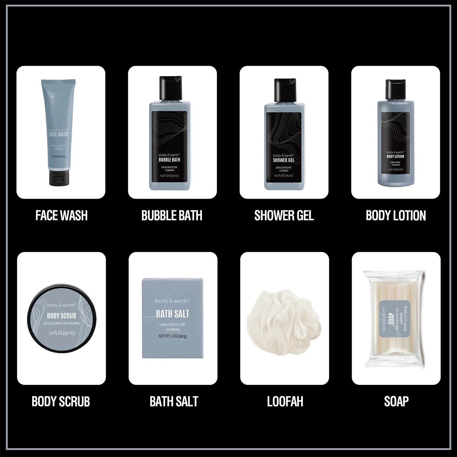 Gentleman's Luxury Spa Gift Set™ – 8-Piece Bath & Body Kit