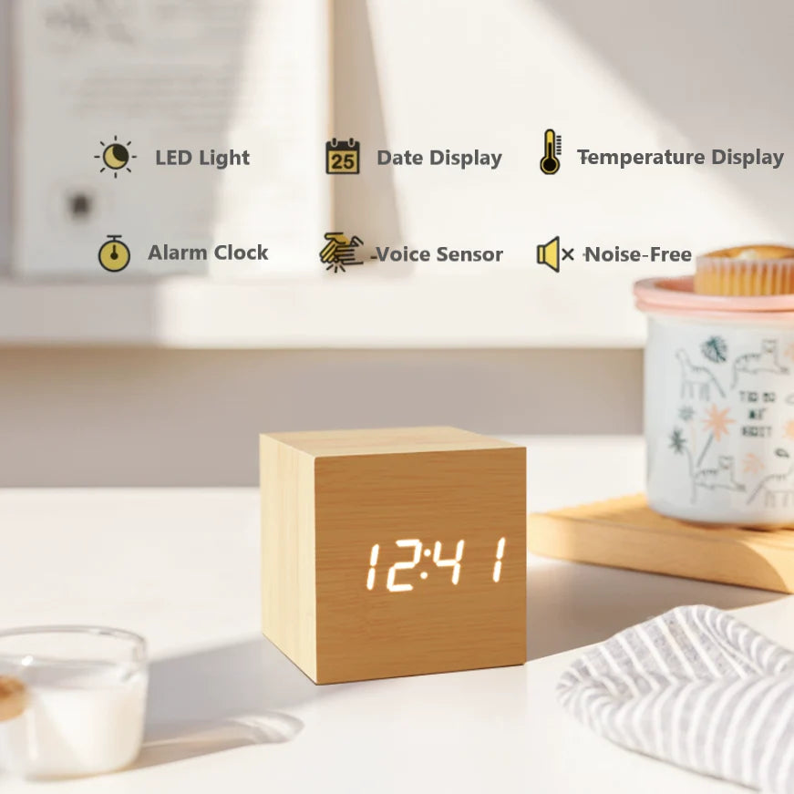 TimberTime™ Minimalist Wooden Table Clock