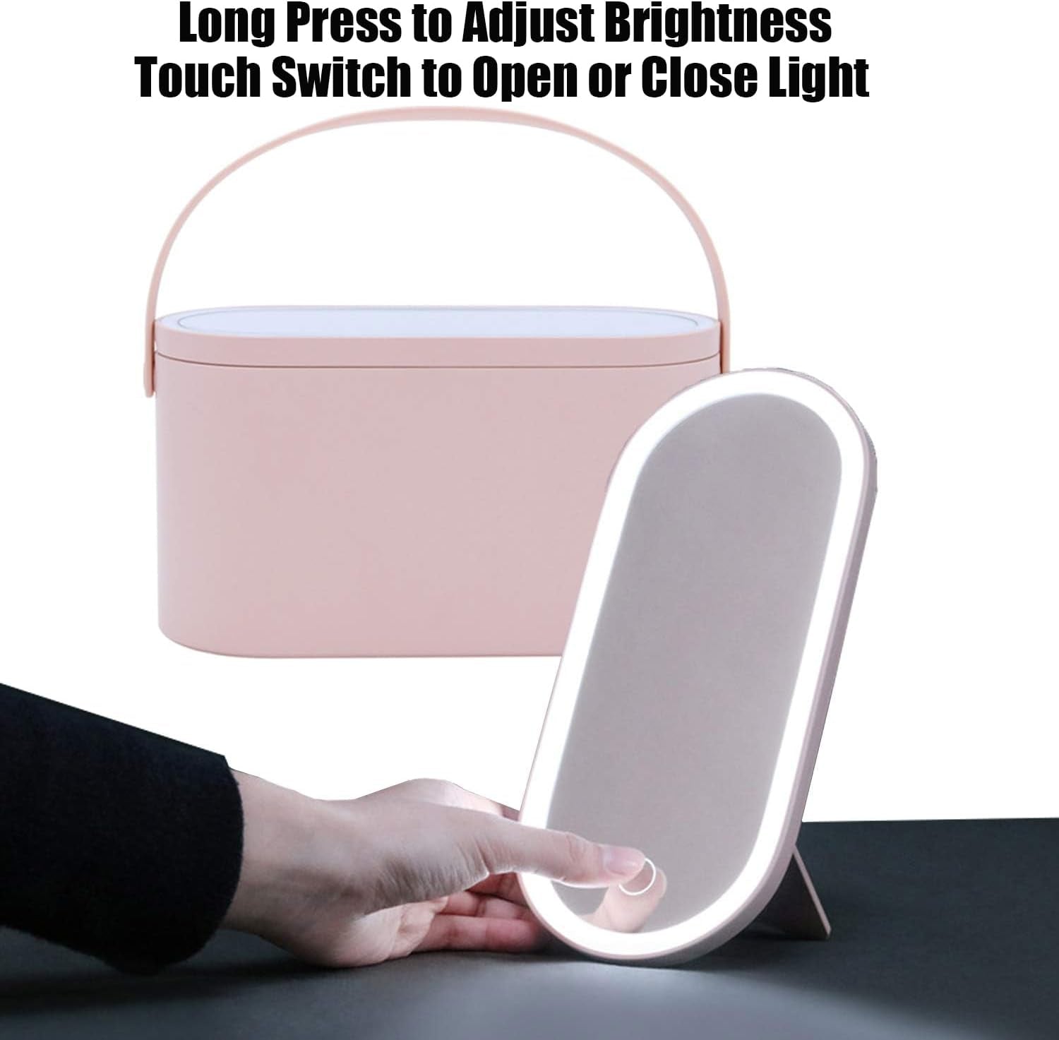 GlamGlow™ Travel Makeup Organizer with LED Mirror