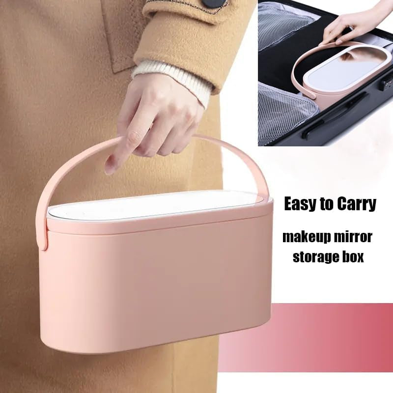 GlamGlow™ Travel Makeup Organizer with LED Mirror