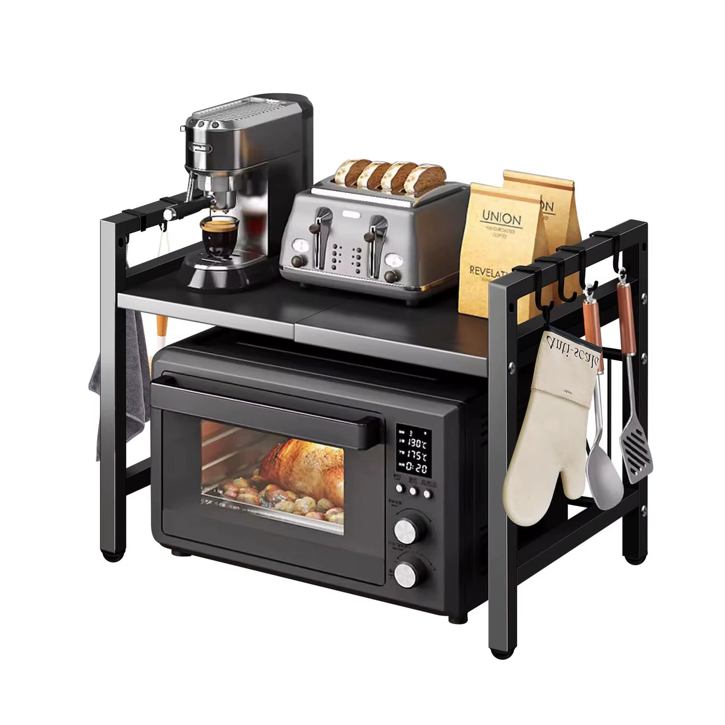 OrganizePro™ Expandable Microwave Shelf Organizer